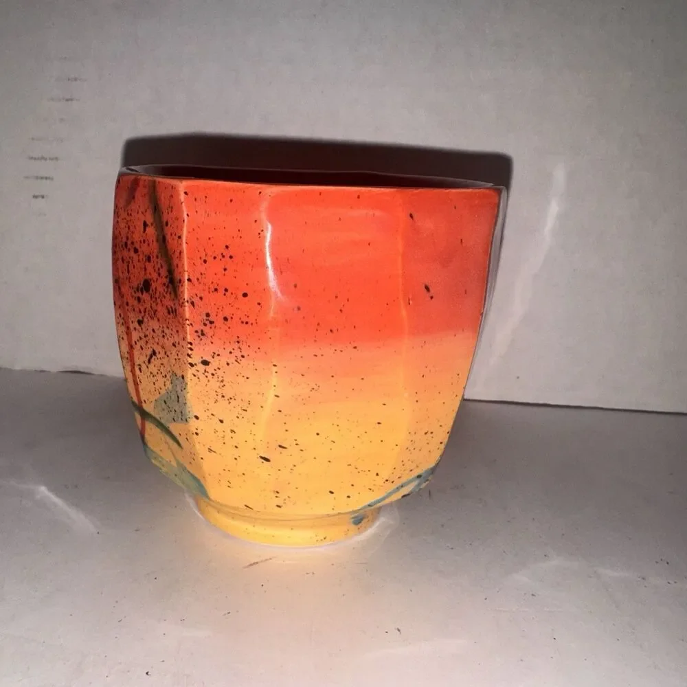 Michael Kifer? Studio Art Pottery Vase & Bowl Signed Abstract Modern Pair Folk